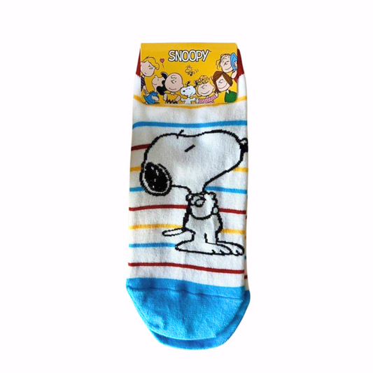 Peanuts Rainbow Stripe Stubborn Snoopy Ankle Socks