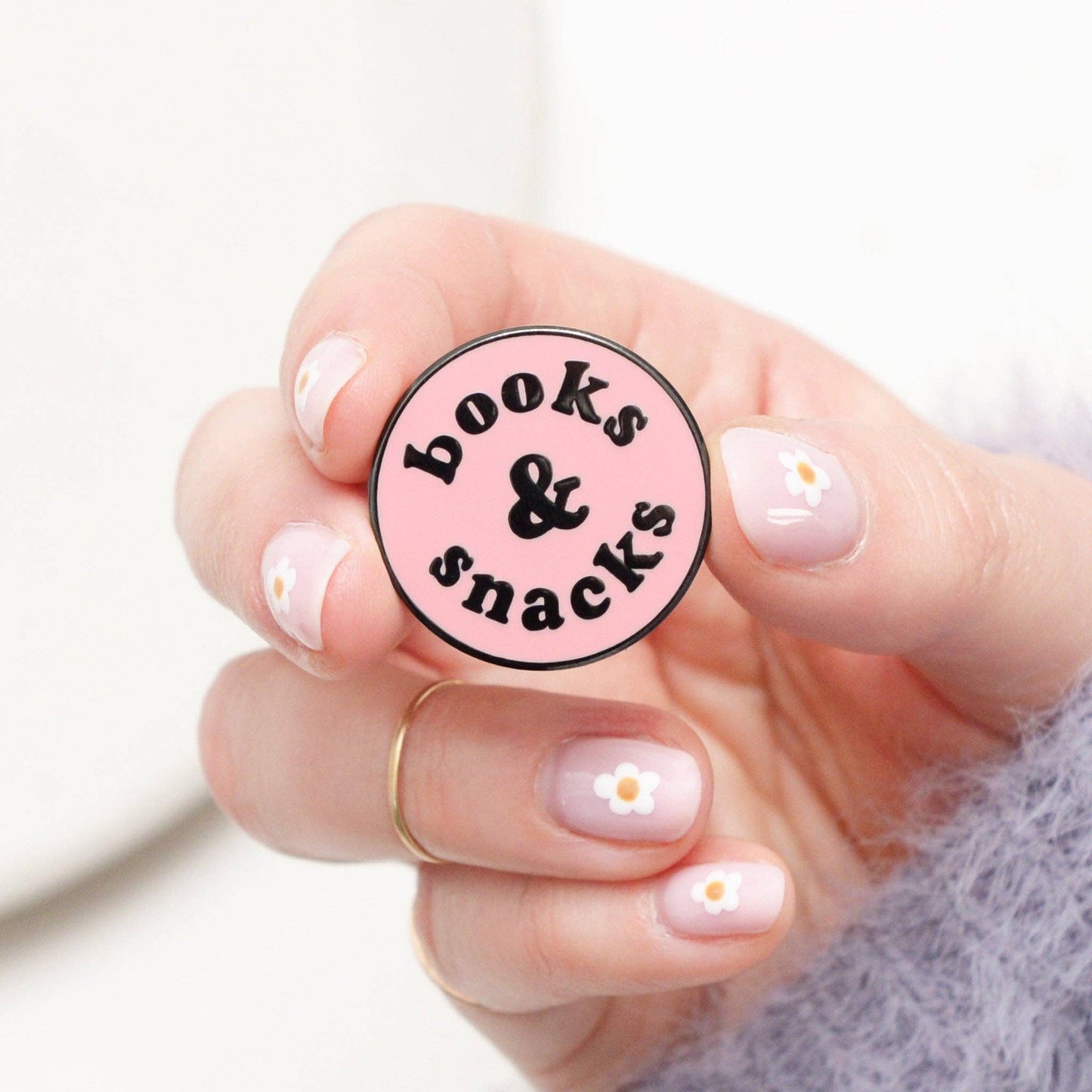 Books & Snacks Enamel Pin