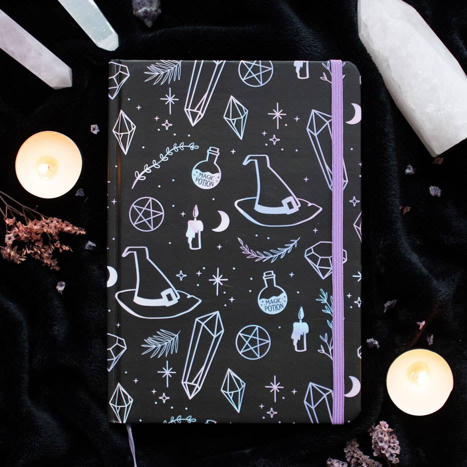 Crystal Witch Foil Edged A5 Lined Notebook