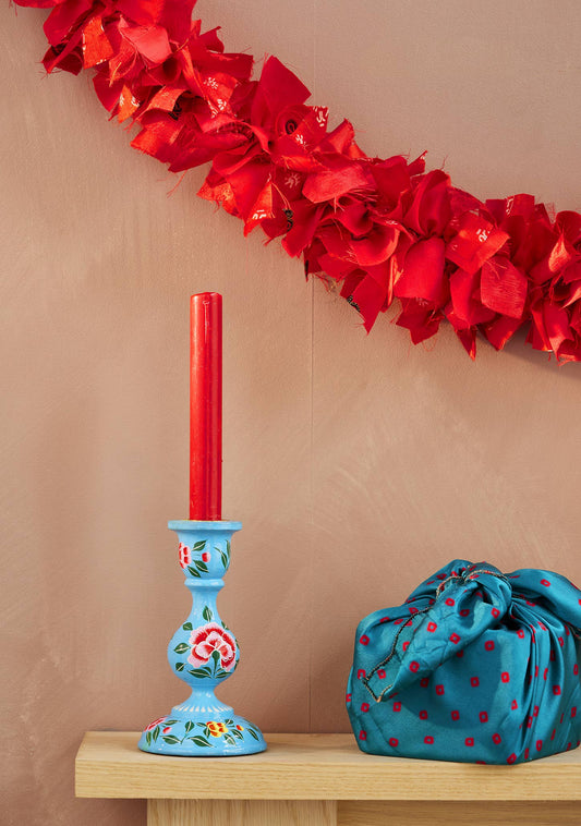 Recycled Sari Eco Tinsel Garland Red