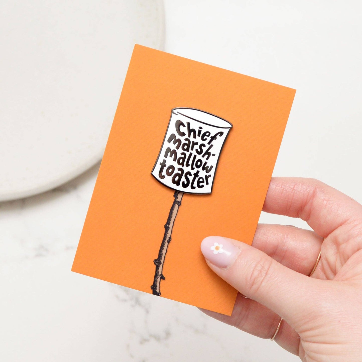 Chief Marshmallow Toaster Enamel Pin