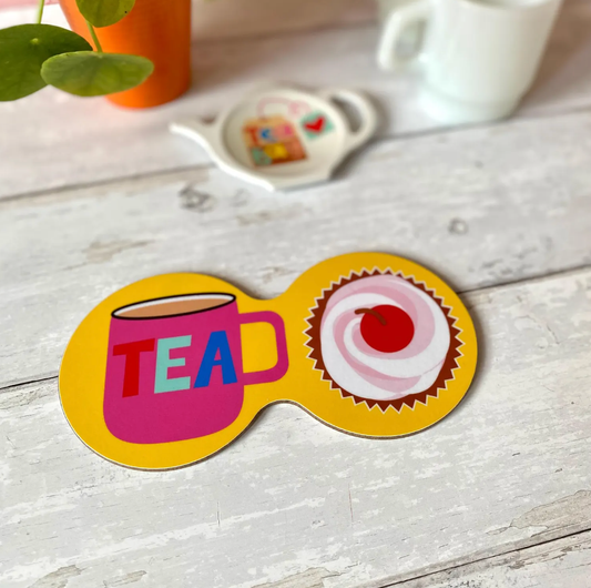 Tea and Cake Double Coaster