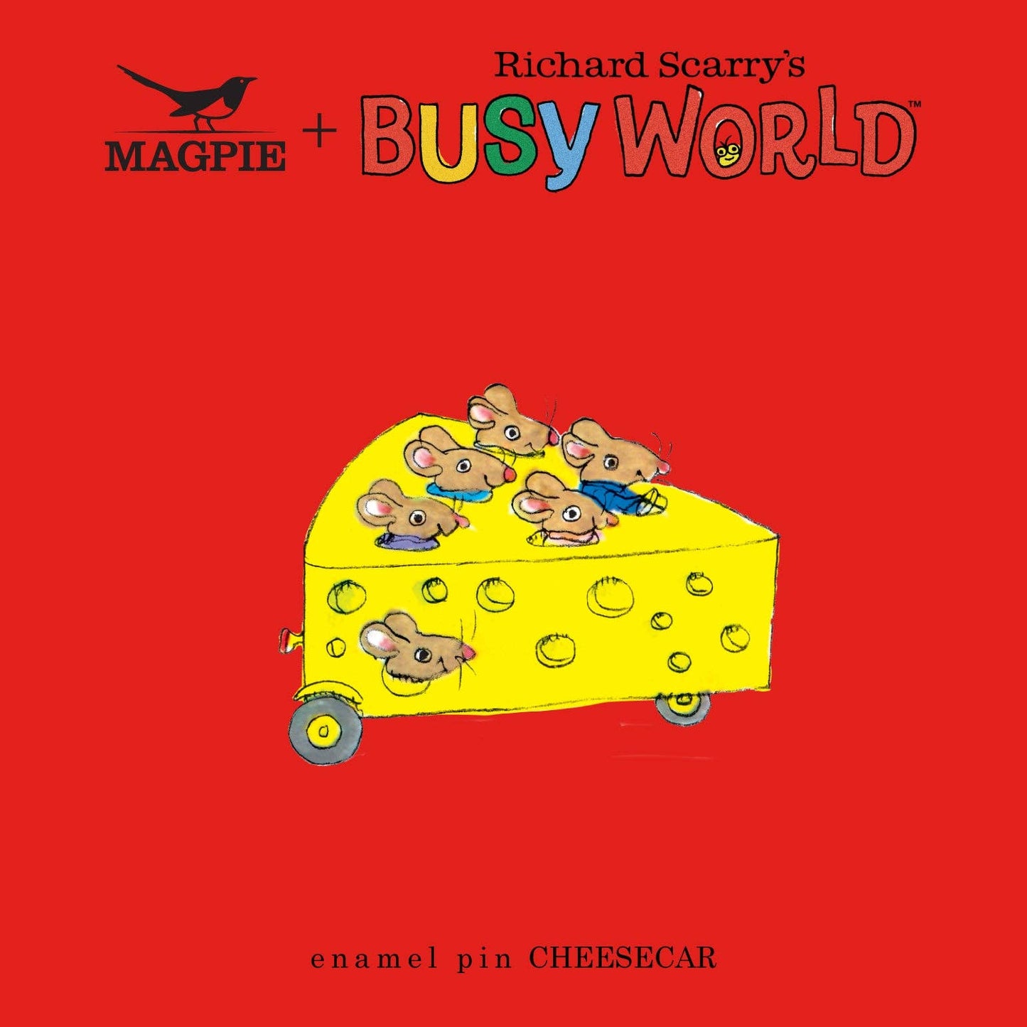 Magpie x Richard Scarry Cheese Car Enamel Pin