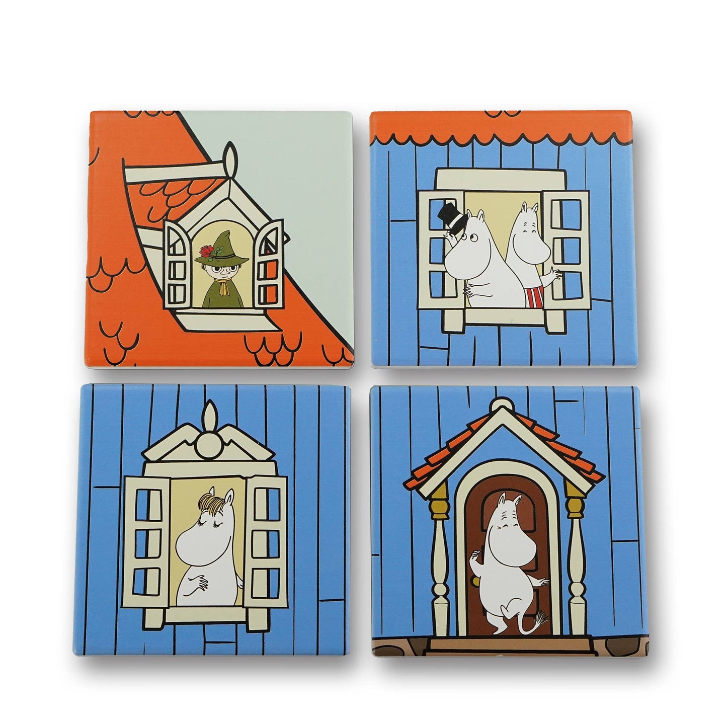 Moomin House Ceramic Coasters Set of 4
