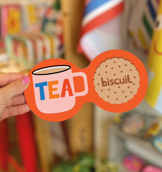 Tea and Biscuits Double Coaster Orange