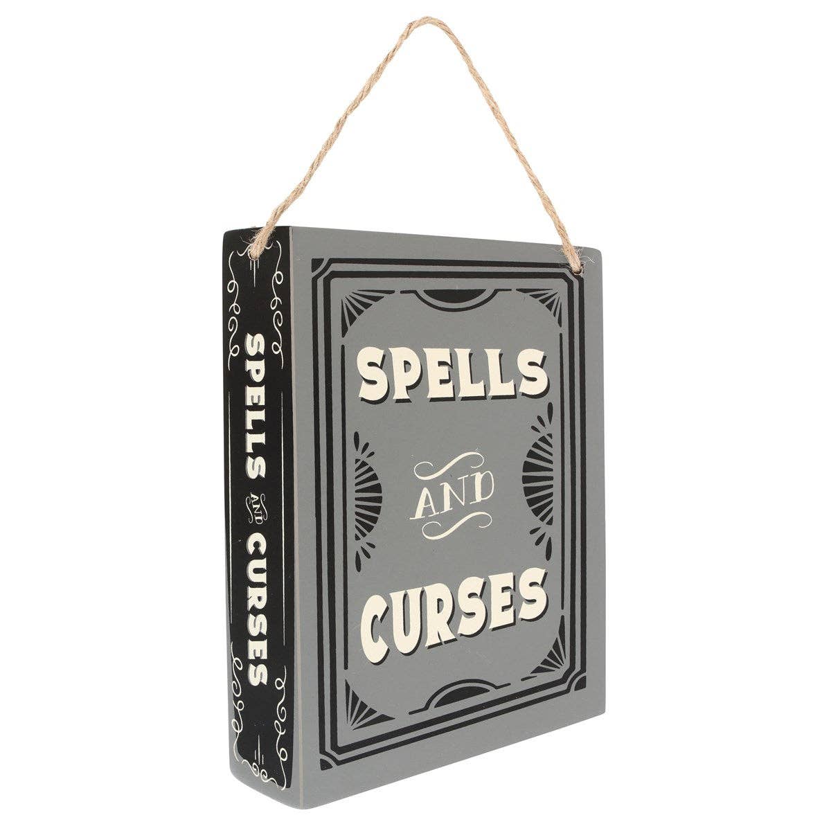 Spells And Curses Hanging Halloween Sign