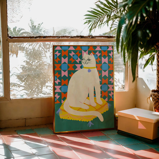 Staffordshire Cat Art Print