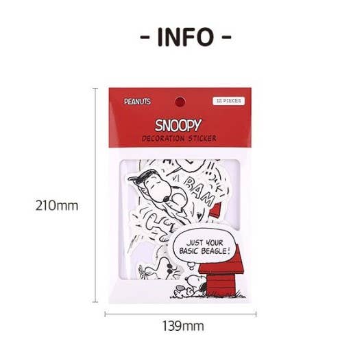 Peanuts Snoopy Deco Variety Stickers 12pcs