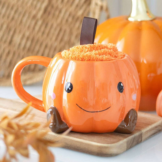 Pumpkin Mug and Socks Gift Set