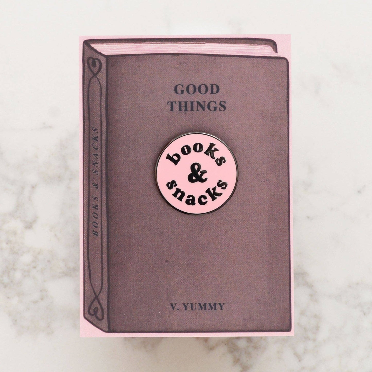 Books & Snacks Enamel Pin