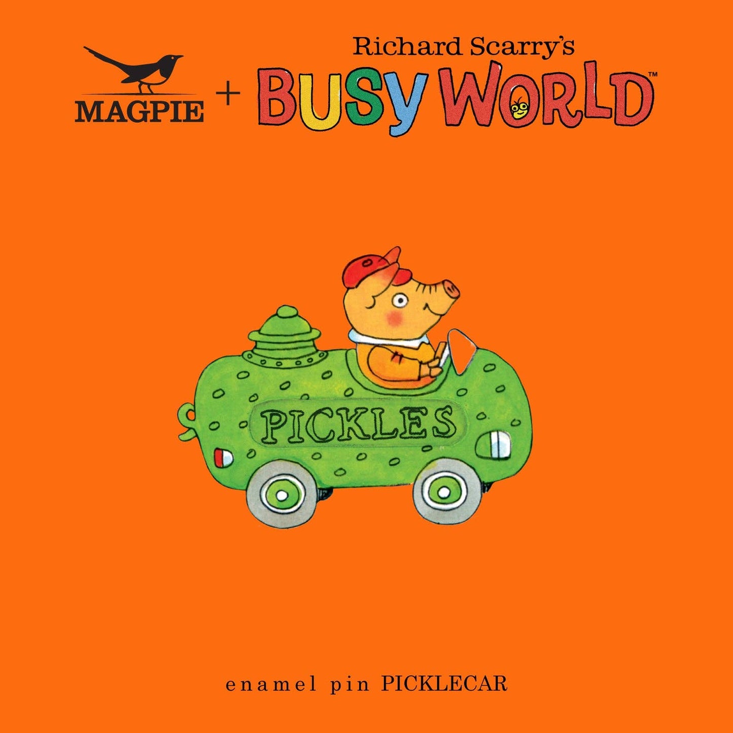 Magpie x Richard Scarry Pickle Car Enamel Pin