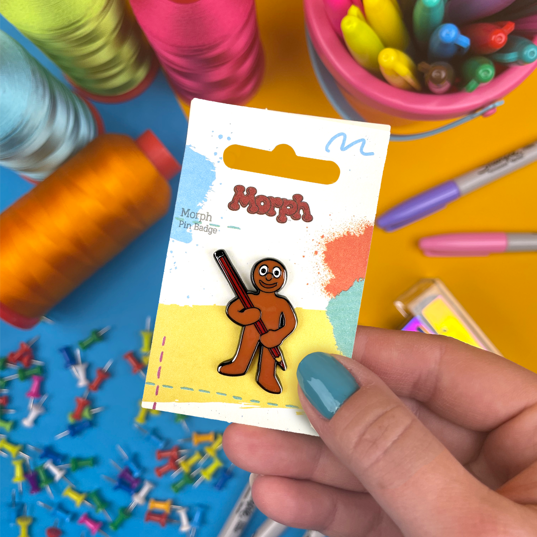 Morph with Pencil Pin Badge