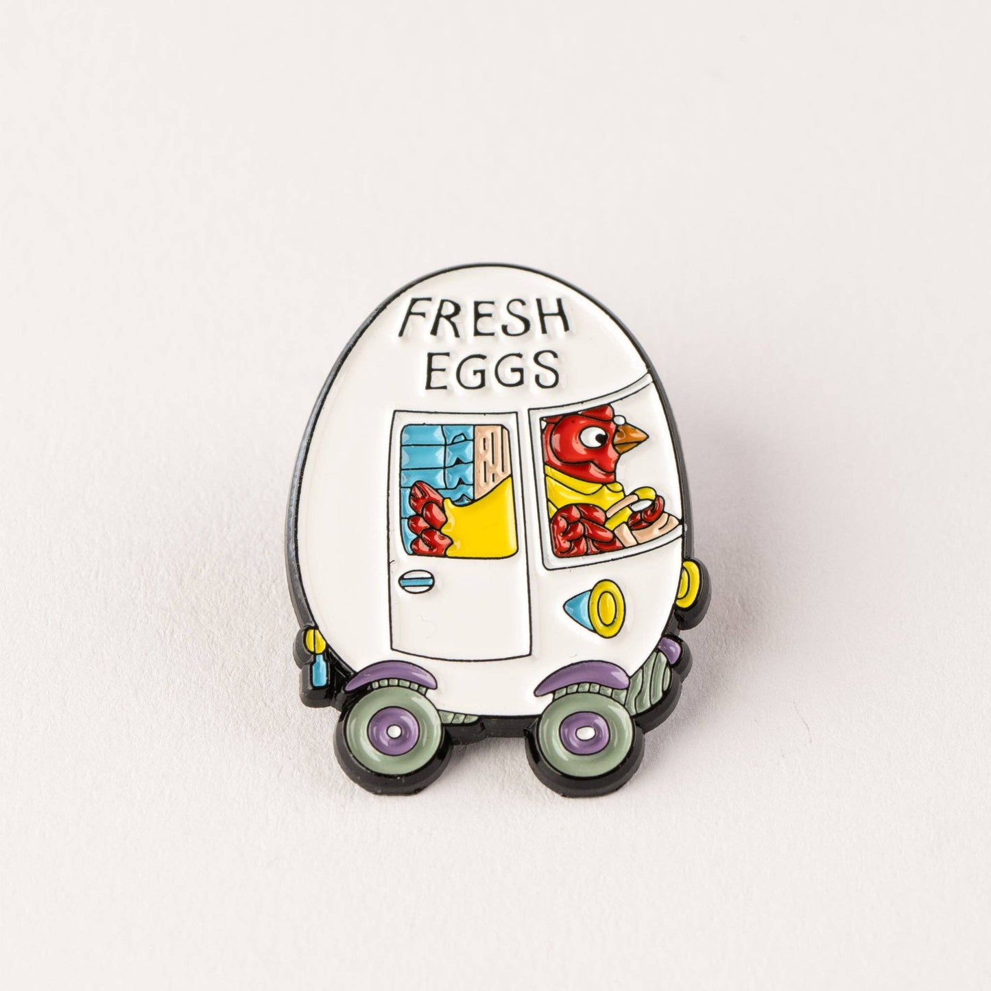 Magpie x Richard Scarry Egg Van Enamel Pin