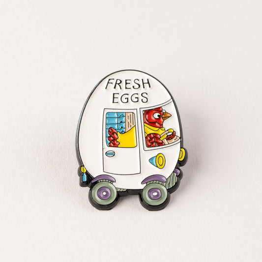 Magpie x Richard Scarry Egg Van Enamel Pin