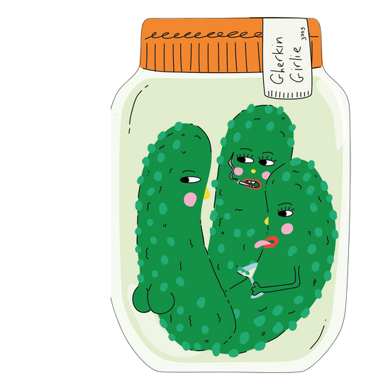 Gherkin Girlie Greeting Card