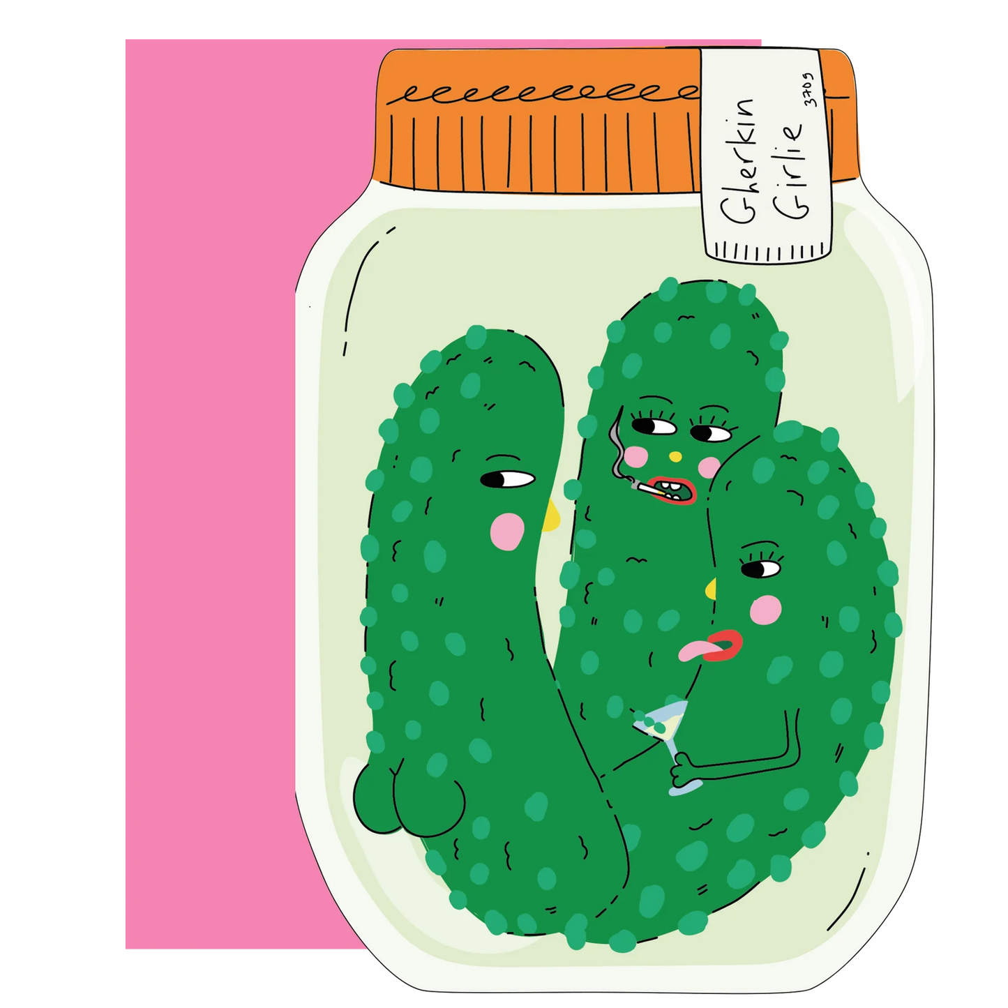 Gherkin Girlie Greeting Card